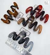 Pack of 12 Pcs Multicolor Wavy Hair Claw Clips - Metal Acetate Claw Clips for Medium to Thick Hair